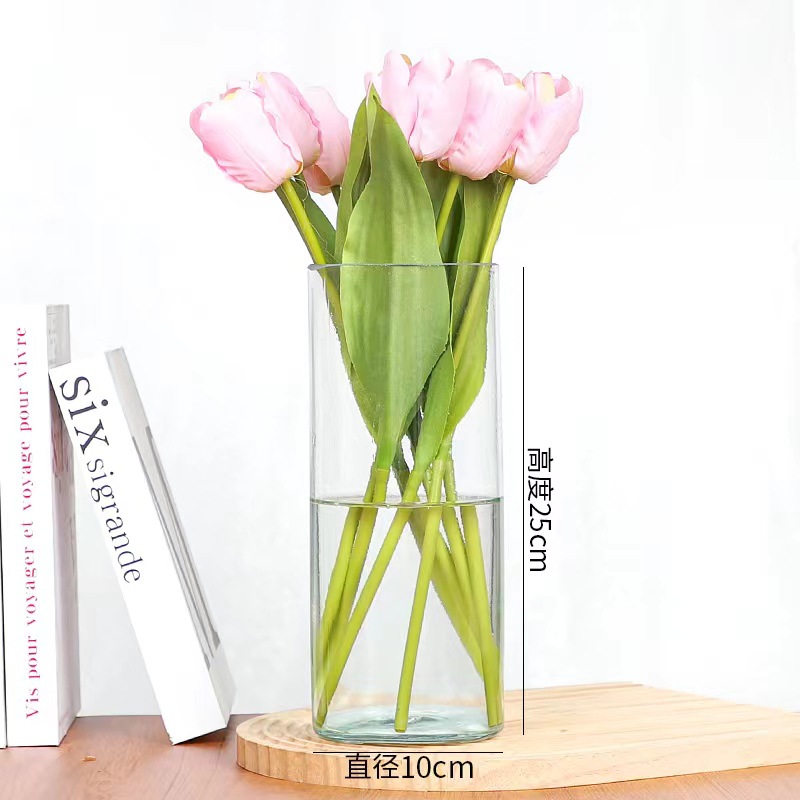 INS estilo florero de vidrio simple arreglo de flores transparente flor hidropónica planta verde florero sala de estar mesa de comedor Decoración