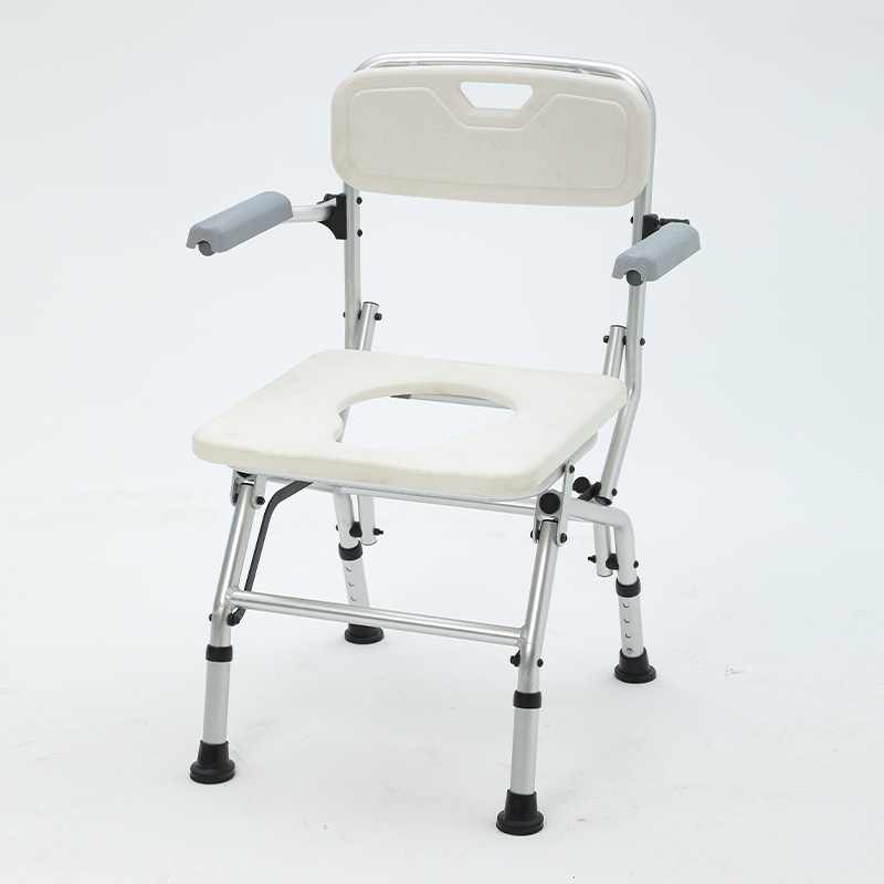 Las mujeres embarazadas de edad avanzada Silla de baño plegable Silla de baño práctico taburete de baño con discapacidad elevación de aleación de aluminio