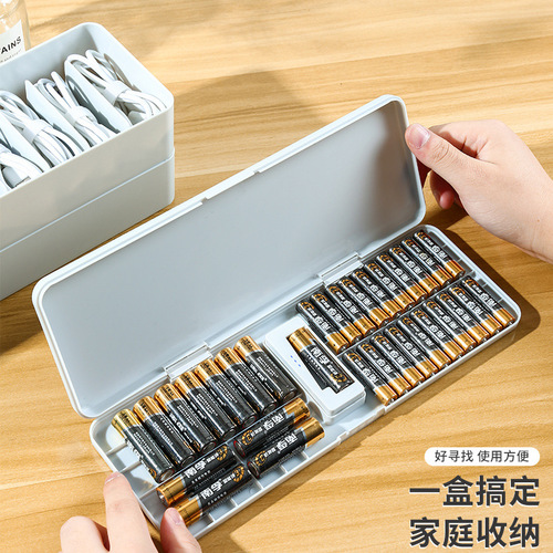Battery organizer storage box data cable transparent box desk large capacity multi-layer dustproof box size 5 and 7 tester
