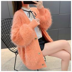外套女2025年新款秋冬宽松洋气慵懒风毛衣开衫针织百搭外搭上衣