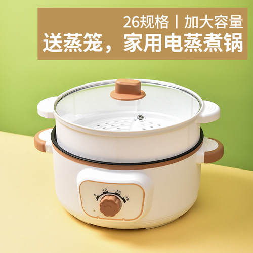 Multifunction Electric Hot Pot Takeaway Hot Pot Dual-layer Electric Cooking Pot Wholesale Non-stick Pot Small Appliance Dorm Electric Hot Pot Gift