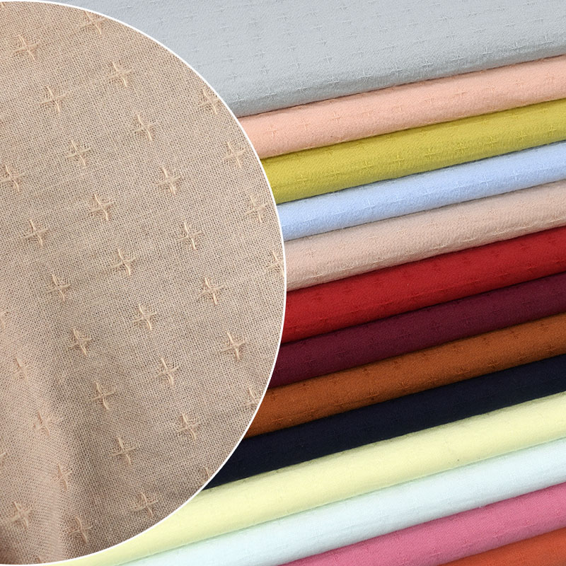 纯棉洗水纱罗提花点点满天星布料 衬衫连衣裙防晒衣童装面料