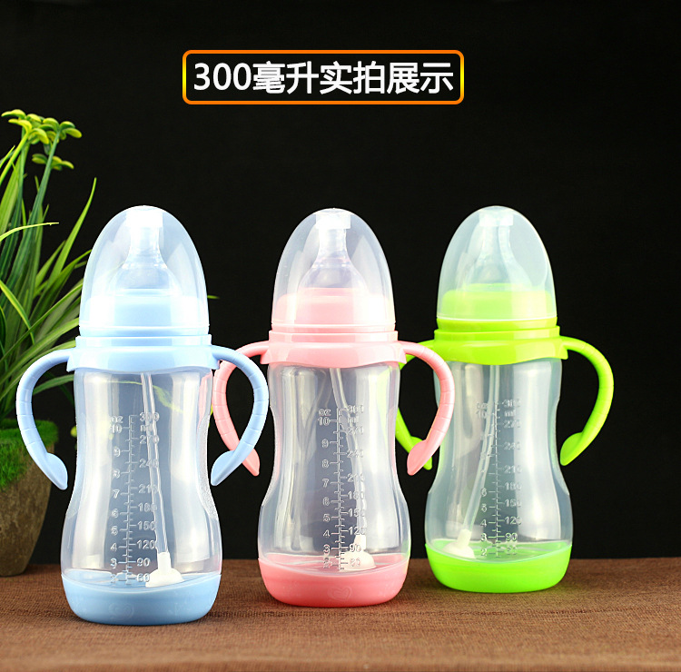 Bebé de gran calibre PP botella de alimentación de plástico 180ml240ml300ml pequeño mediano y grande bebé embarazada tienda suministros bebé niños grandes