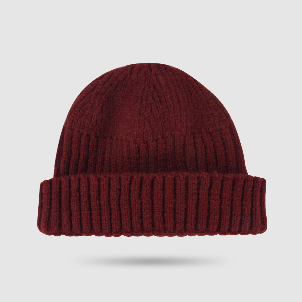 Korean Melon Hat Warm Pure Color Knitted Wool Hat Outdoor Hat Hip Hop Tide display picture 5