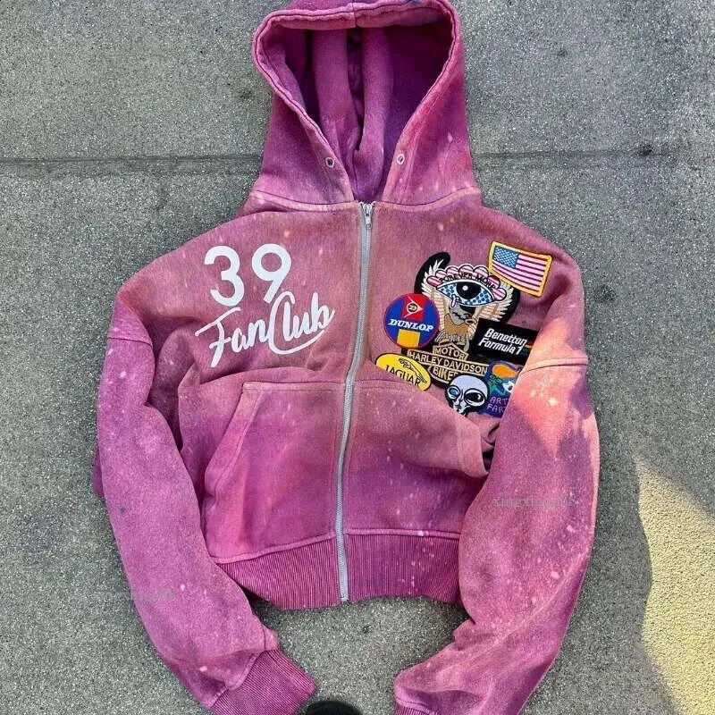 2025 New American Retro Printed Cardigan Tops Men's and Women's Zipper Sweatshirts Trendyy Y2K Style Jackets 2025 New American Retro Printed Cardigan Tops Men's and Women's Zipper Sweatshirts Trendyy Y2K Style Jackets