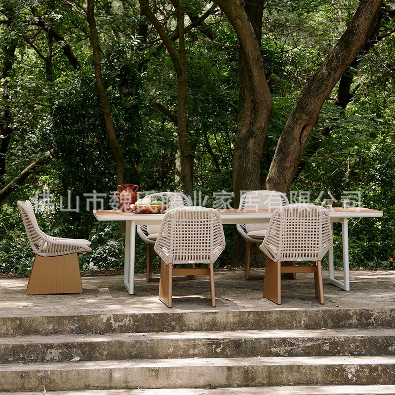 Sofá al aire libre de tela de caña patio de muebles de alojamiento modelo de habitación de hotel balcón de diseño casual combinación de sofá