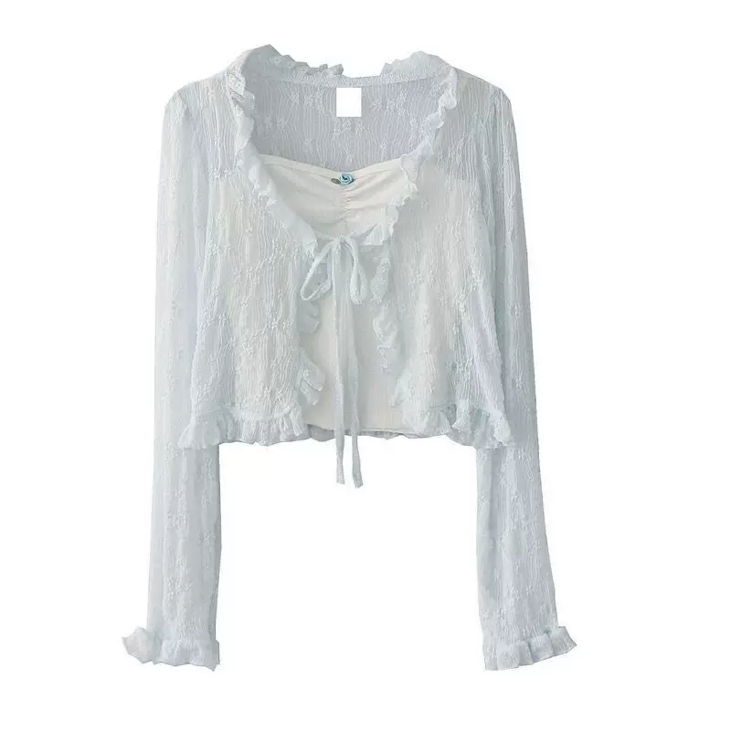 Summer cute lace thin cardigan, jacket, lifting effect