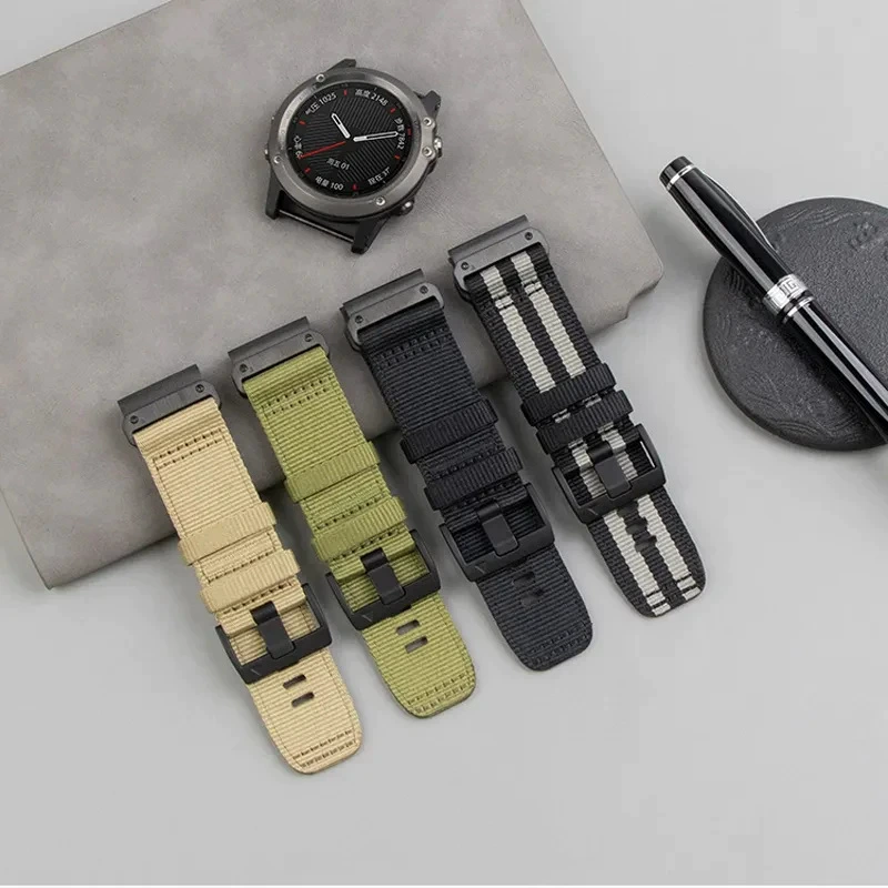 Подходит для Garmin Fenix 8, тканевый нейлоновый ремешок 7X/6/5X Garmin 22/26 мм быстросборный тканевый ремешок