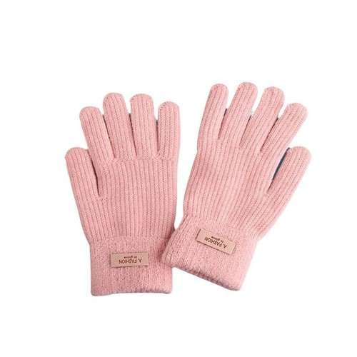 Pure Color Knit Warm Gloves for Women 2025 Autumn/Winter Korean Style Touch Screen Student Versatile Frostproof Gloves