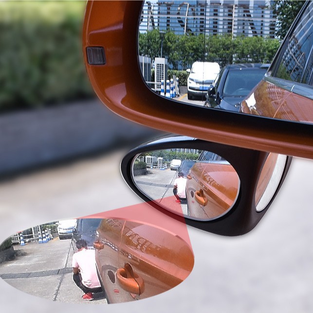 Qìchē Car rearview mirror auxiliary two-way small round mirror blind spot mirror (Large field of view rear view auxiliary mirror) - black-left-1-1230