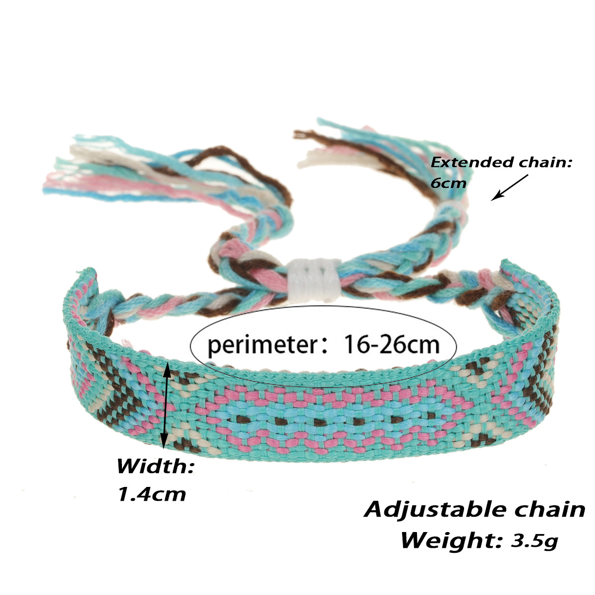 Ethnischer Stil Geometrisch Polyester Baumwolle Stricken Unisex Armbänder display picture 6