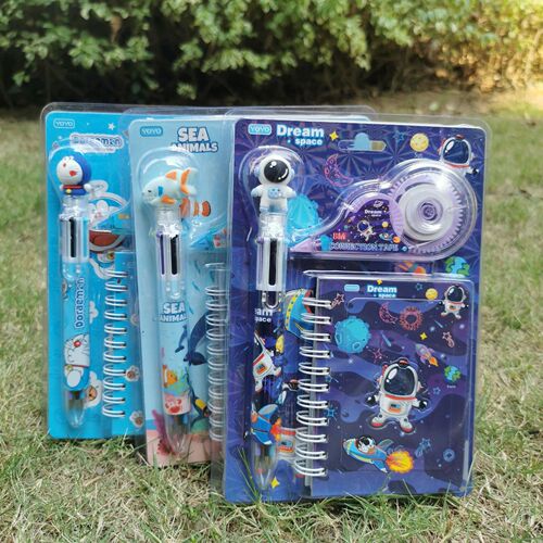 8023 Children's Day Gift Stationery Set Nine-piece Large Gift Box with Ball Beads Notebook Coil Animals