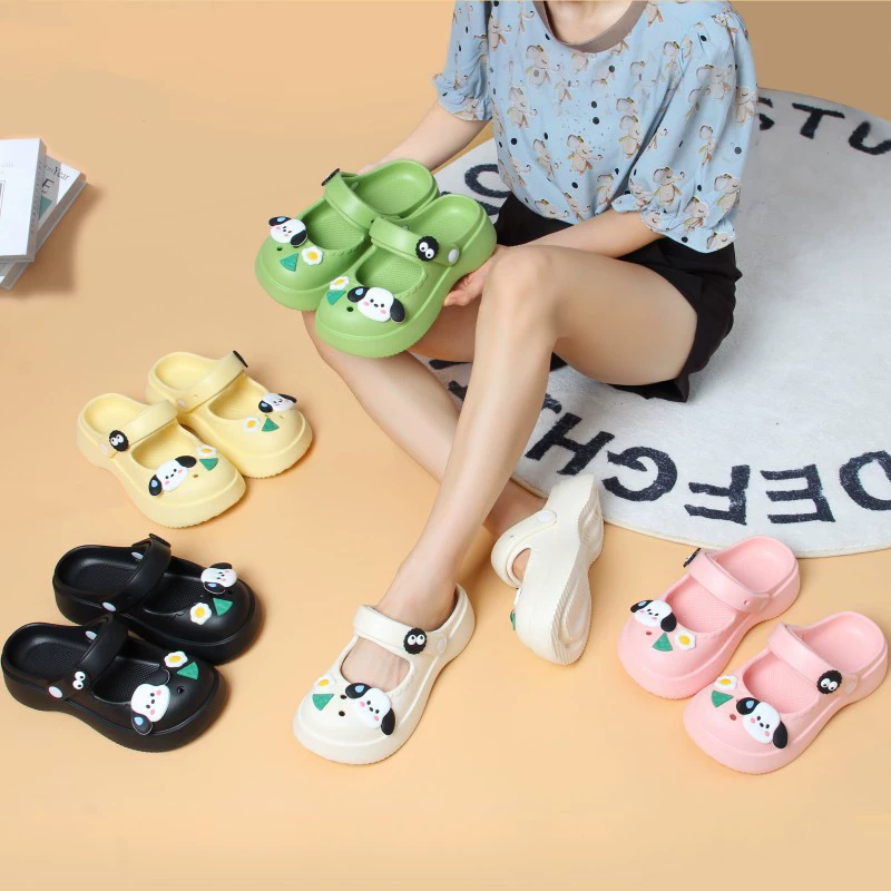 Тапочки Mary, женская верхняя одежда, женские домашние студенческие, Нескользящие на платформе ins2023, новые сандалии с закрытым носком и отверстиями