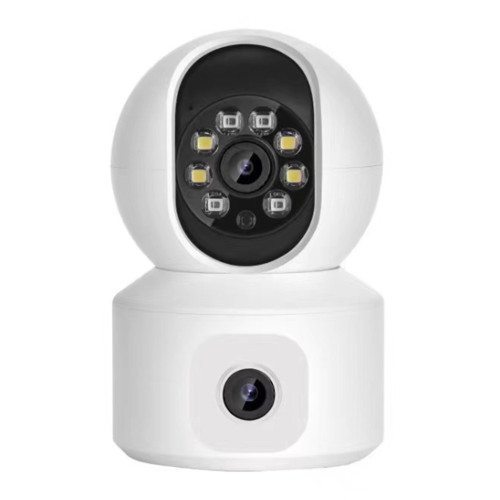 icsee gun-style panoramic dual-screen wireless surveillance camera for home use with 360-degree remote night vision by Xiongmai