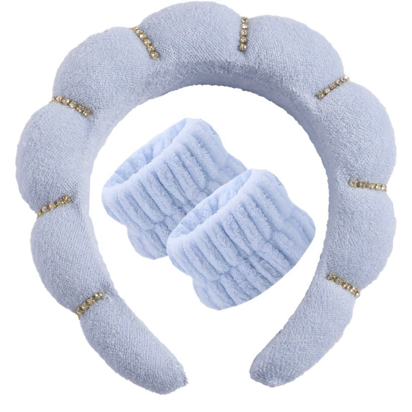 Трансграничное шерстяное полотенце с облаком, бархатная губка, набор из трех предметов, впитывающий пот, браслет, женский ободок для мытья лица, головной убор, аксессуары для волос, партия