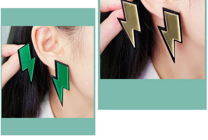 1 Pair Simple Style Lightning Arylic Ear Studs display picture 1