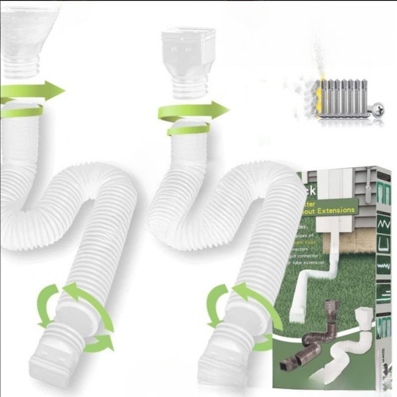 ヴィラ外壁プラスチック HDPE 軒樋排水管丸型伸縮式雨水管下水管縦樋延長管|undefined