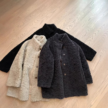 奶fufu羊羔毛外套女白色新款冬季韩系宽松皮毛一体中长款毛毛大衣