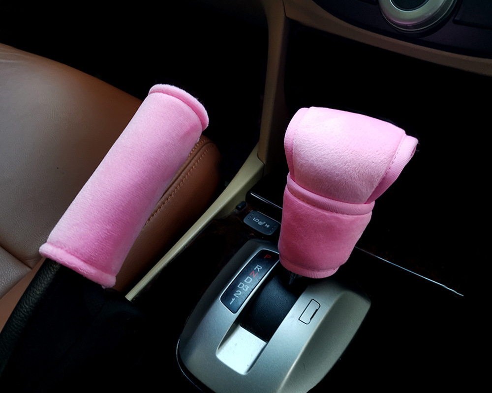Car Gear Cover, Handbrake Cover, Roof Pull Glove Set, Soft Crystal Velvet, Universal for Cars