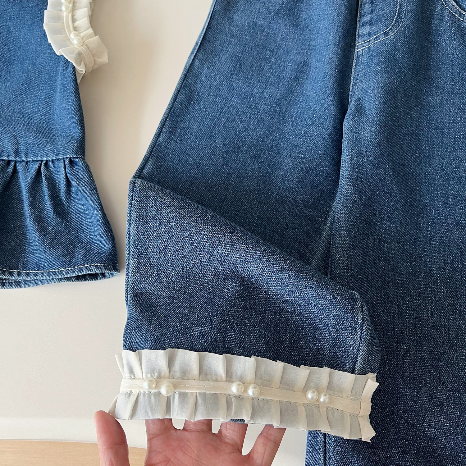 Mädchen Jeansweste Und Weite Hose Set Für Den Herbst_voghion.com