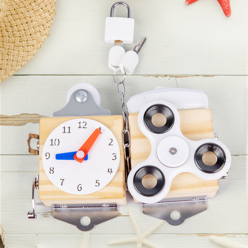 Transfronterizo tablero ocupado Montessori Rompecabezas para niños de 2 años de edad 3 Caja de educación temprana Ayudas de enseñanza Montessori caja de bloqueo de bloque ocupado Juguetes