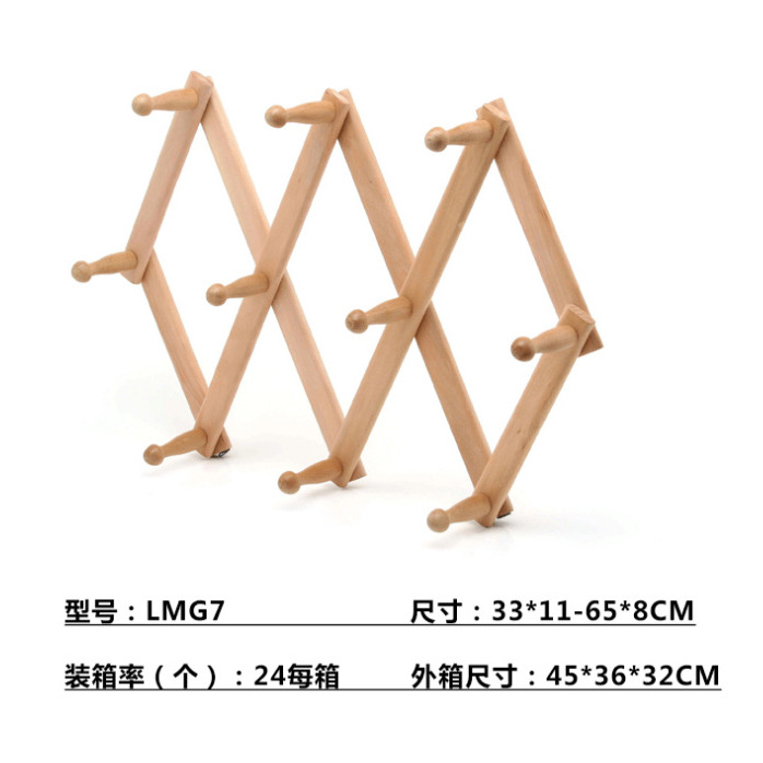 Diamond -shaped wall hanging clothes large wooden retaining hanger Hook bag hook bag hook hook wall wall wall shelf