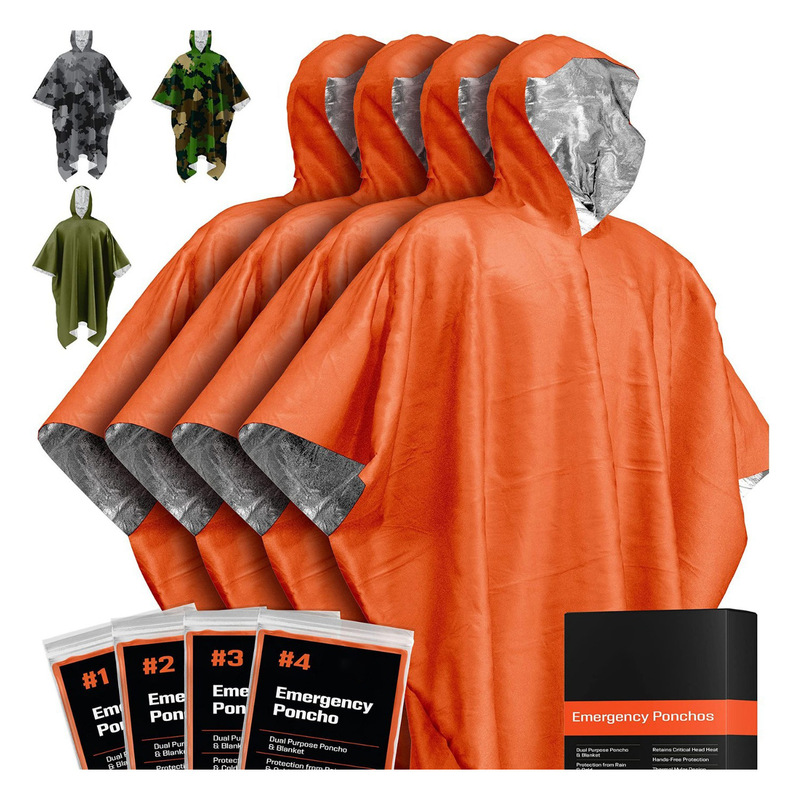Factory in stock Raincoat Outdoor Raincoat with Polyester Film Blanket Lined Emergency Poncho Cross Border Camping Poncho