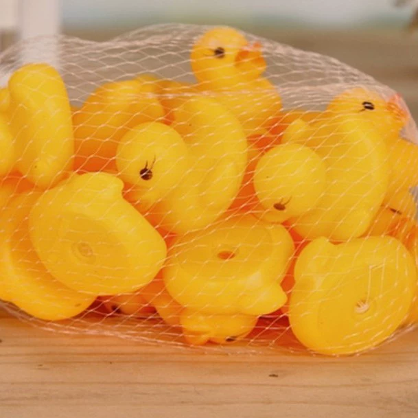 Малый размер, 20 штук в упаковке, виниловая утка для воды, детская утка для купания и плавания, развивающая игрушка, которая будет кольцом, когда вы щупаете это.