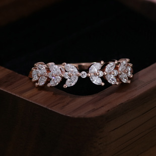 Cross-border new niche broken diamond ring cultivation diamond K gold female ring temperament elegant gift-giving source manufacturers wholesale