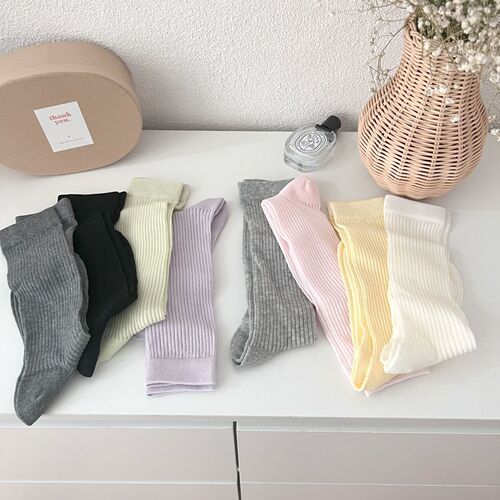 Miu-style grey vertical stripes slimming JK two-way wear calf socks for women summer pilling socks thin hollow mesh breathable