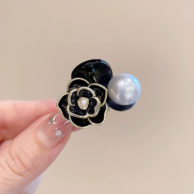 Camellia retro mini clip de agarre para mujeres peñas cortadas clip de cabello princesa clip de cabello para mujeres