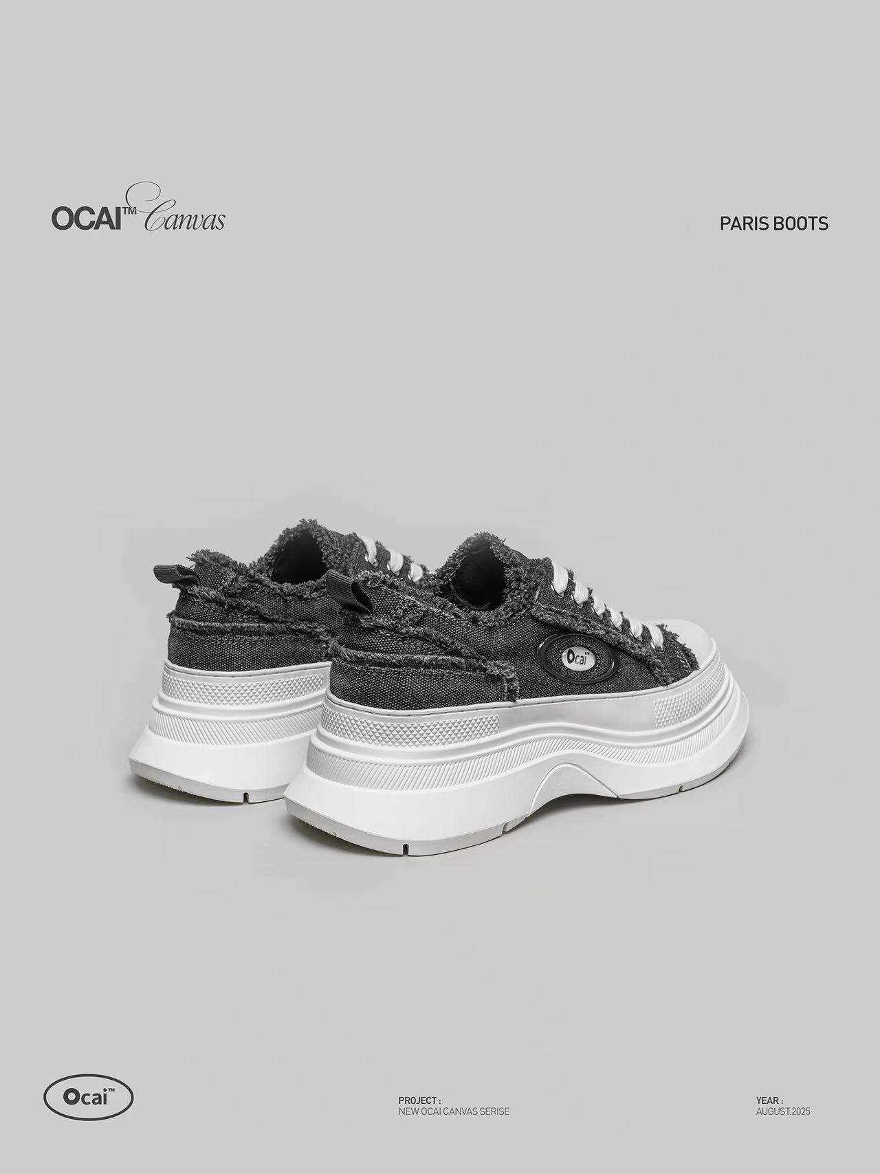 Women's Grey Platform Canvas Shoes Retro Casual High Top Trainers_voghion.com