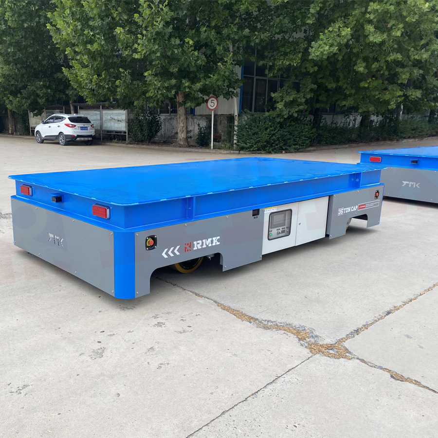 电动废钢炉底车 35吨载物平台车 电动液压转向平板车