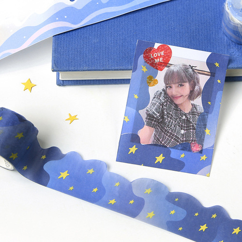 Hand account special-shaped landscaping clouds and paper tape seeking series border wave decorative base material stickers