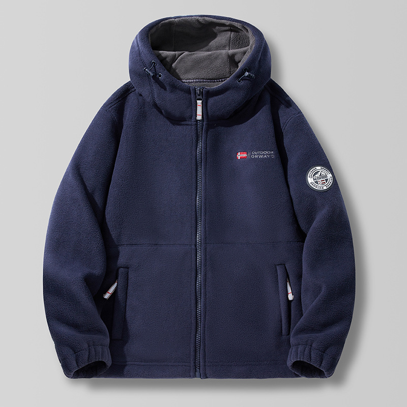 Upgraded version! Out of Norway foreign trade orders! Autumn and Winter Outdoor fleece-lined Thickened Hooded Men's Fleece Jacket Trendy Upgraded version! Out of Norway foreign trade orders! Autumn and Winter Outdoor fleece-lined Thickened Hooded Men's Fleece Jacket Trendy