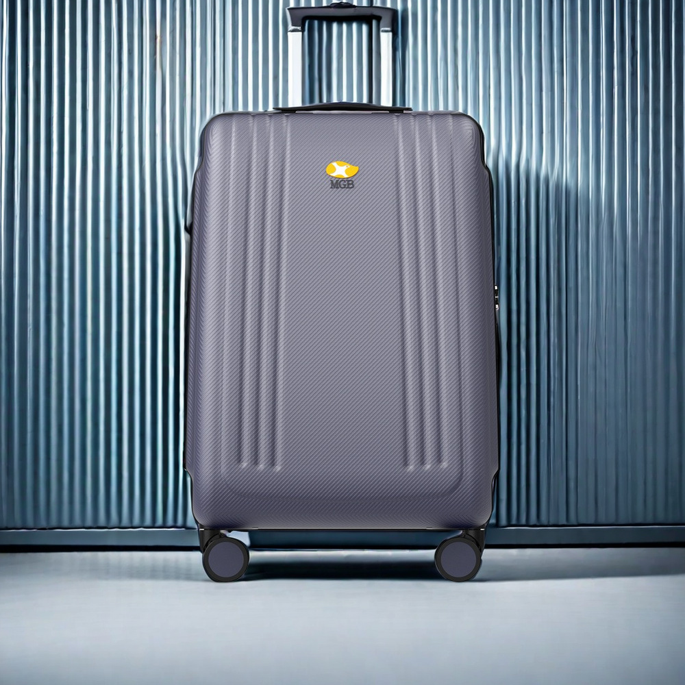 Vali cabin 20 inch sợi carbon nhẹ, bánh xe êm, khóa số an toàn — Màu xám
