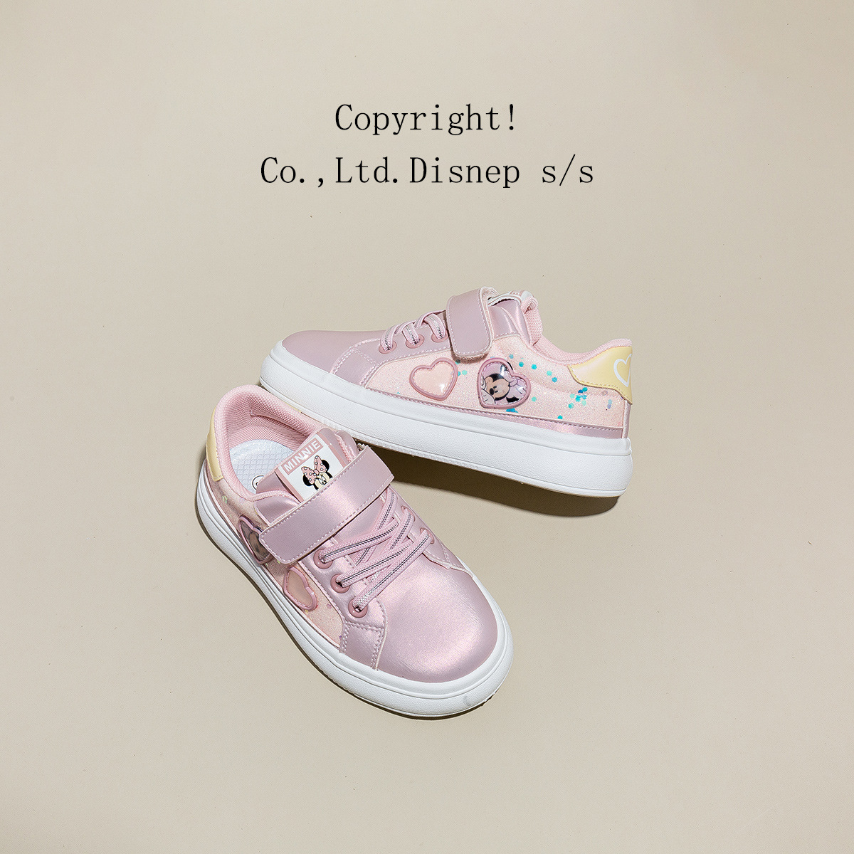 Disney/Disney Girls' Cricket Shoes 2024 Spring New Anti slip Sports Shoes Minnie Pink Princess Colorful