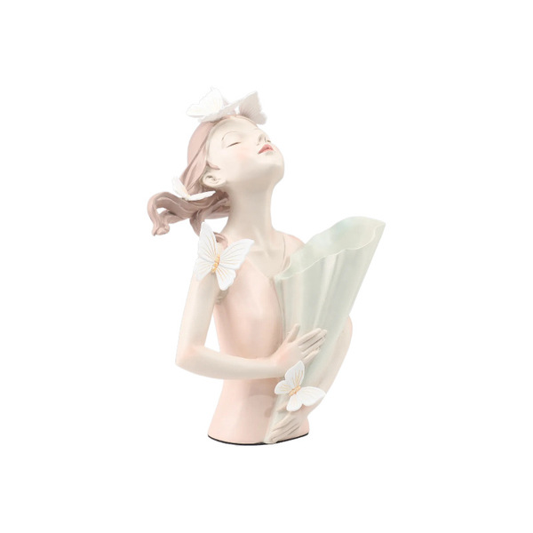 Nordic creative cartoon butterfly girl holding flowers