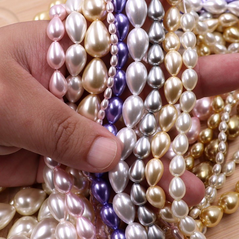 1 Piece Minimum Order, Irregular Shaped Pearls 6X9Mm Teardrop Pearls with Straight Holes, Loose Beads, Glass Beads for Jewelry Making, Pendants, Necklaces, Bracelets