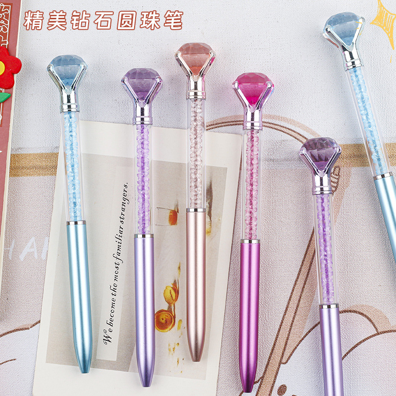 plastic diamond flashing high quality ballpoint pen