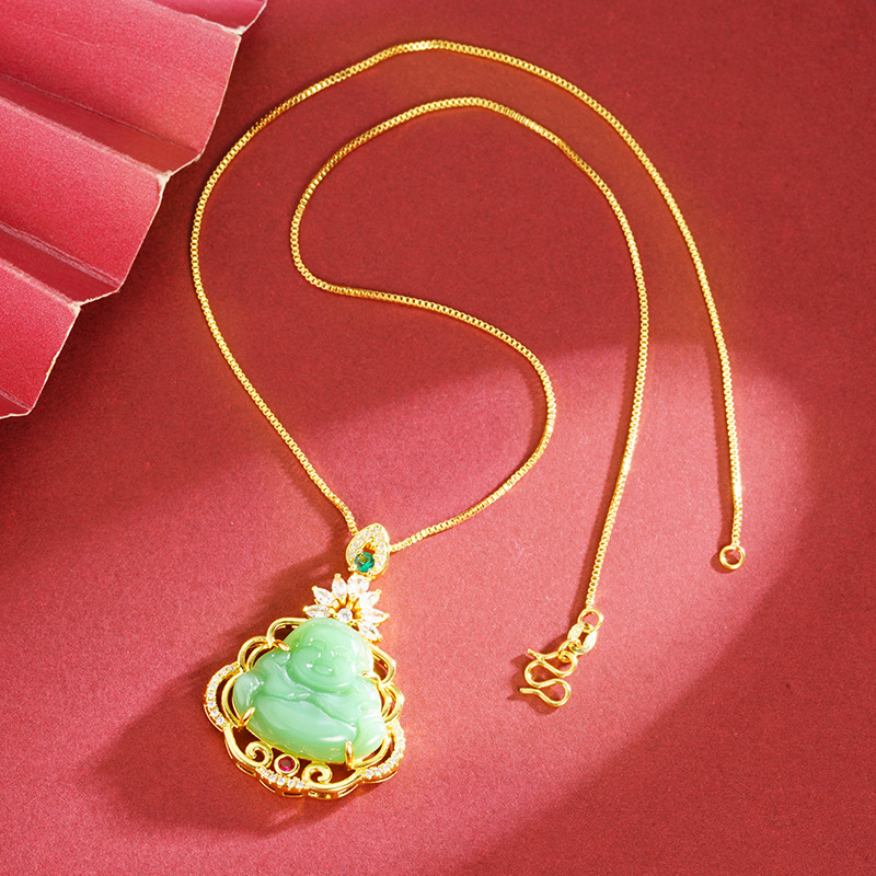 Nuevos productos de Vietnam Sha Jin Maitreya como medula de jade estilo chino colgante retro no se desvanece durante mucho tiempo suministro directo de fabricantes