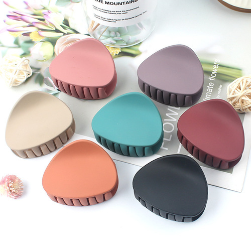 Simple and versatile solid color toothed small gripper round frosted head clip hair clip ponytail clip bangs clip edge clip
