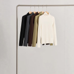 2025秋季新品绵羊毛套头衫优雅气质通勤羊毛衫纯色针织上衣批发