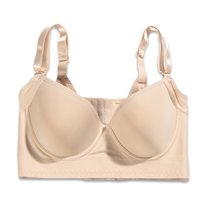 Transfronterizos europeos y estadounidenses colapso de pecho anti-caída con bra de anillo de acero en V brillante sin marcas sexy con cojín de pecho ropa interior image 6