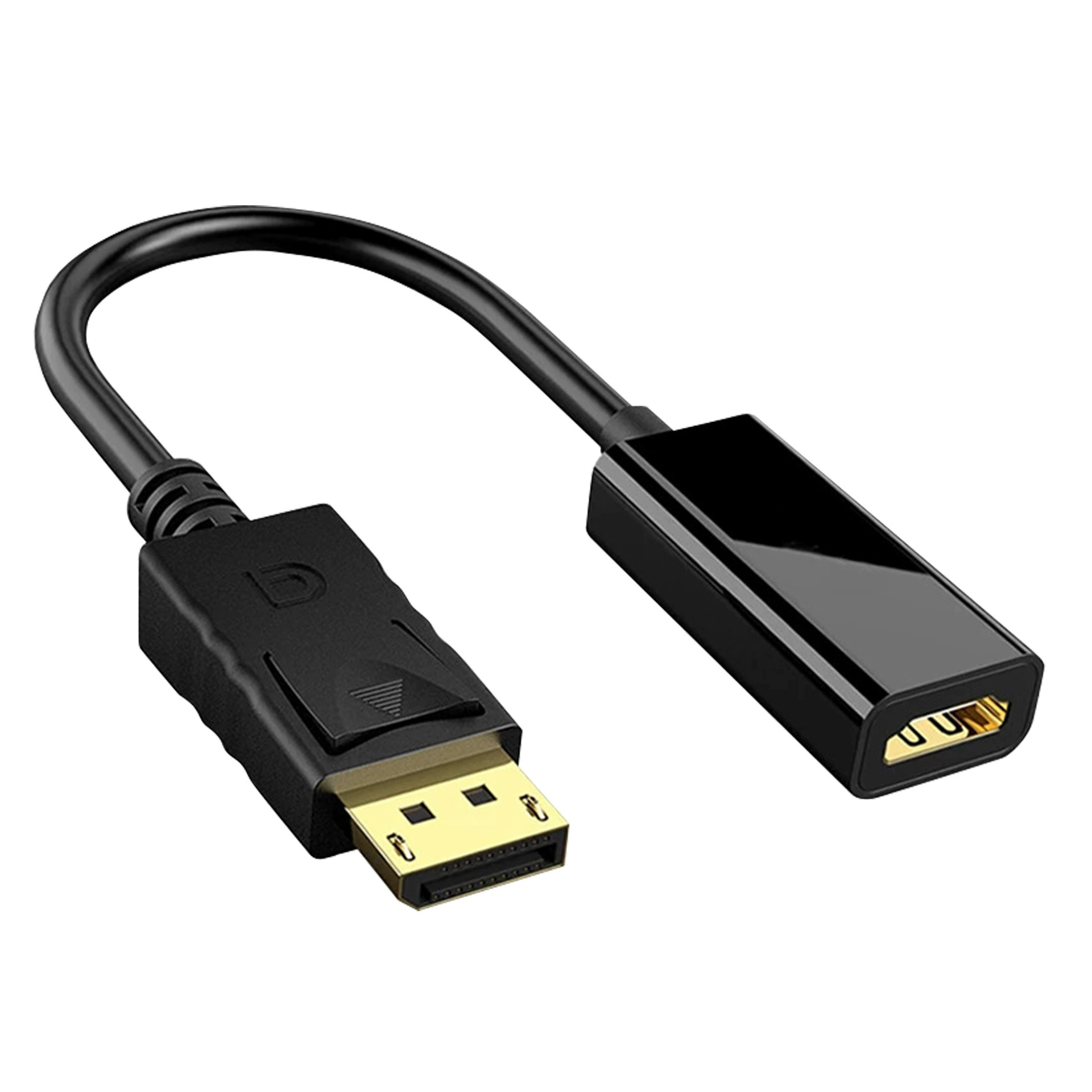 DP к HDMI адаптер кабель маленькая коробка позолоченный 4K 1080p адаптер кабель компьютер монитор экран конвертер