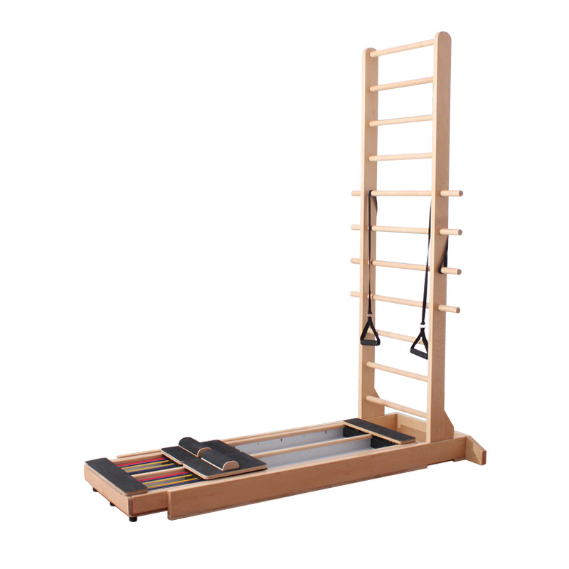 Maisheng Pilates escalera de deslizamiento de dos vías cama riel cama gravedad entrenador equipo grande estirando cama de yoga