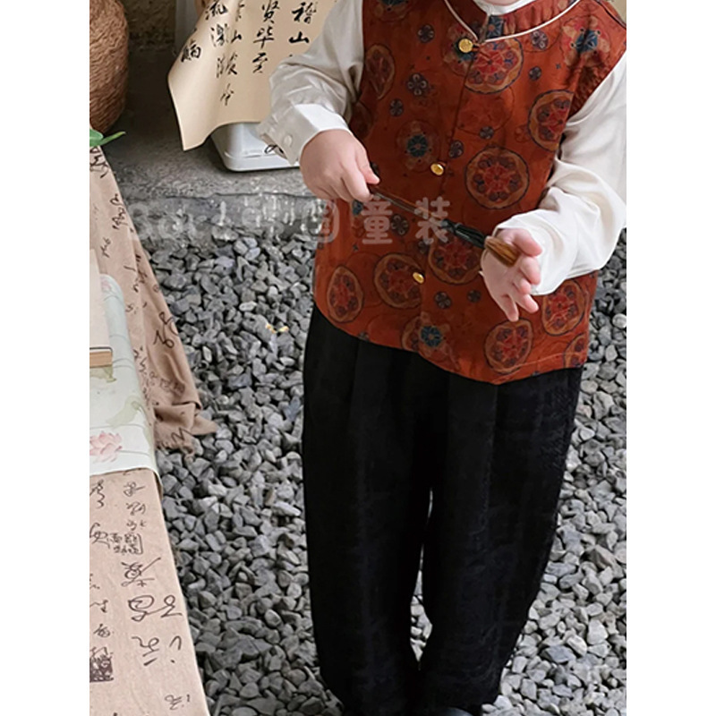 男童中秋节汉服儿童秋装2025新款新中式唐装宝宝高端时尚帅气套装|undefined