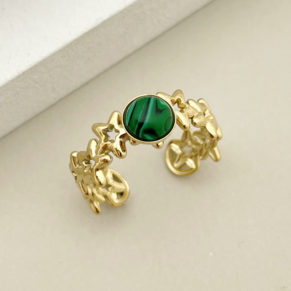 Fashion Geometric Stainless Steel Plating Open Ring 1 Piece