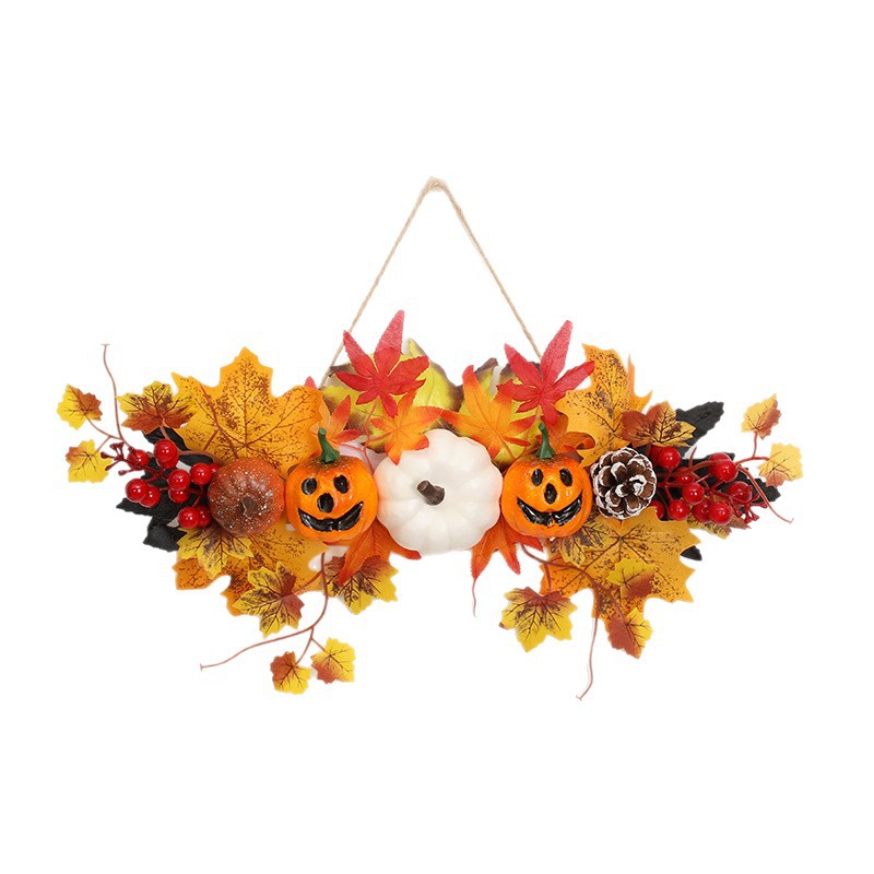 Decoración de Halloween Hoja de arce Colgante de decoración de calabaza Nuevo festival de la cosecha Colgante de pared Decoración de festivales Accesorios etiqueta