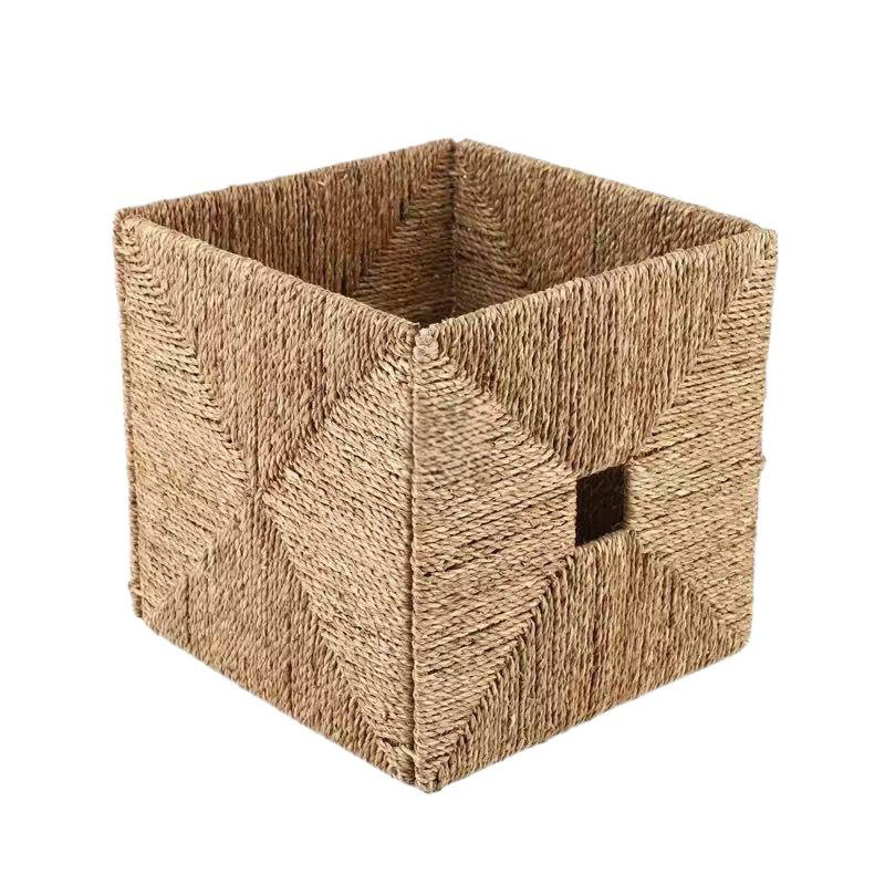 Cesta de almacenamiento de calabaza de agua tejida a mano imitación de vid, cesta de almacenamiento de algas plegable de gabinete de cuadrícula, cesta de almacenamiento